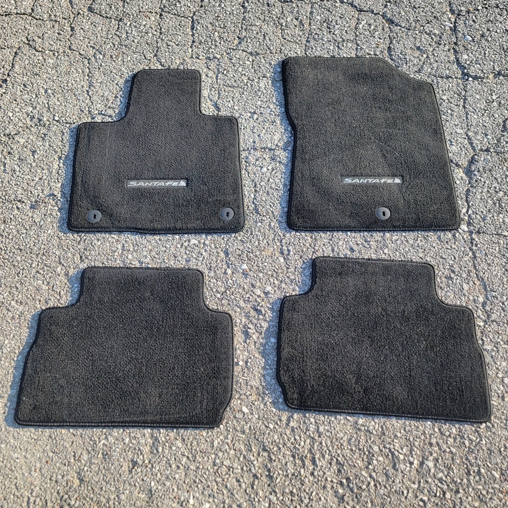 Hyundai Santa Fe Carpet Floor Mats Black Front Rear RH and LH Interior 2021-23